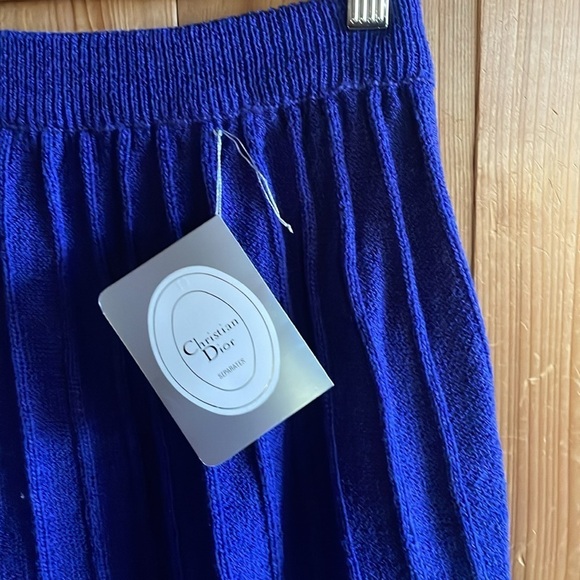 Christian Dior Vintage 70s Wool Blend Knit Sweater Skirt - Picture 2 of 7